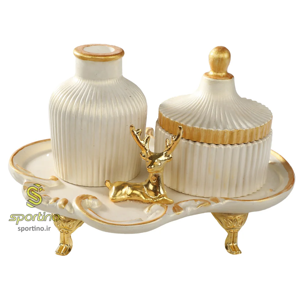 ست اکسسوری دکوری سفید صدفی