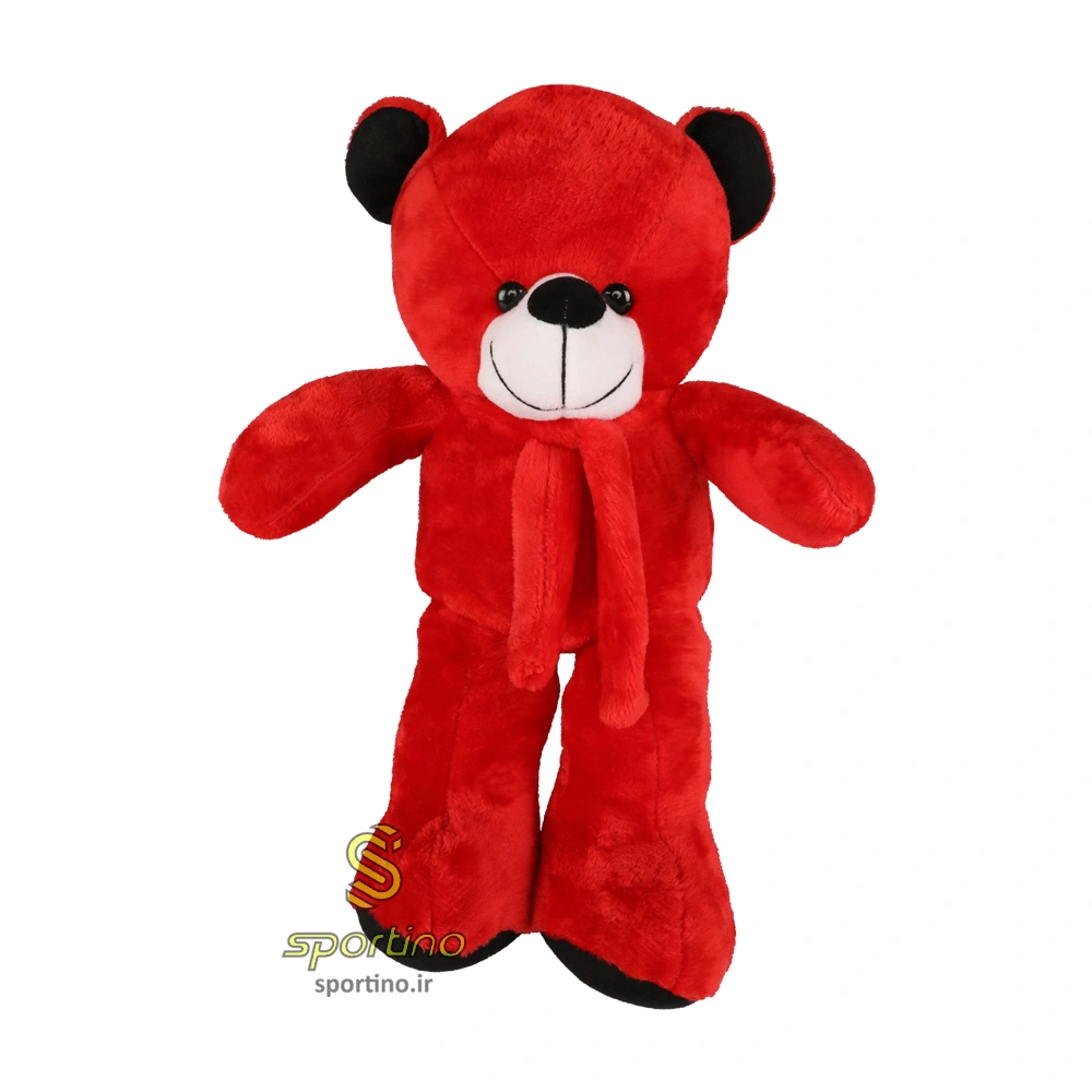 عروسک ولنتاین خرس شالدار 50 سانتی