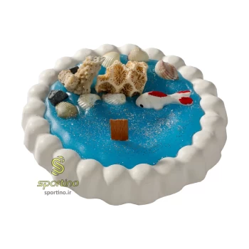 شمع ترکیبی با سنگ مصنوعی طرح دریایی