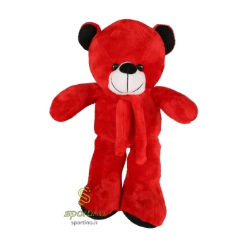عروسک ولنتاین خرس شالدار 50 سانتی