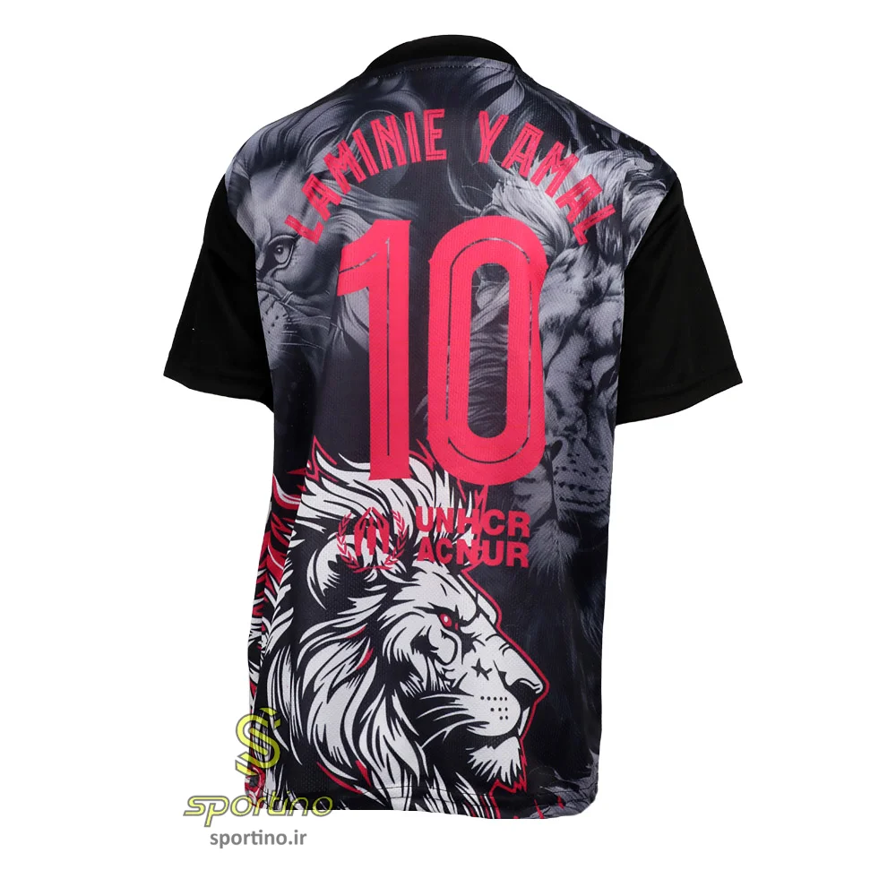 پیراهن بارسلونا سیاه – طرح شیر با نام لامین یامال