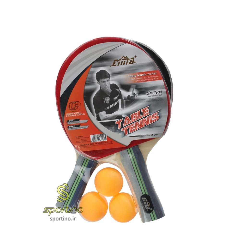 راکت پینگ پنگ سیما CIMA-T600 همراه سه توپ پینگ پنگ