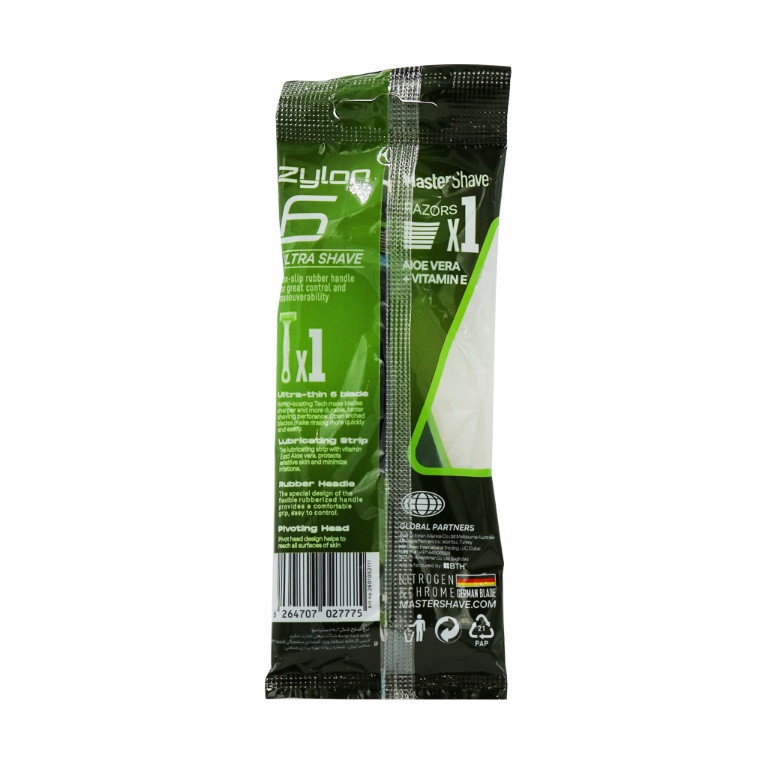 خودتراش مردانه ۶ لبه مستر شیو مدل Zylon 6 یک عددی | خرید تیغ اصلاح Master Shave