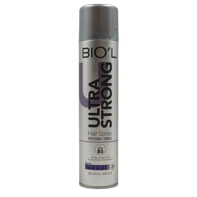 اسپری حالت دهنده مو بیول Ultra Strong 250ml | تثبیت فوق قوی و ماندگاری طولانی