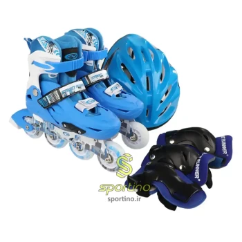 کفش اسکیت WB با رویه هارد لاستیک ژله ای سایز 35 تا 38 (همراه با ست اسکیت)